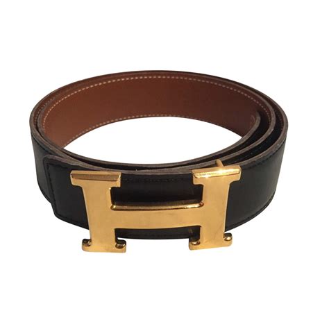 black hermes belt with gold buckle|hermes black belt silver h.